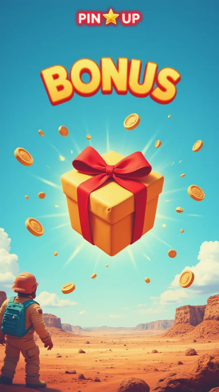 Un gran regalo con bonificaciones vuela en paracaídas desde el cielo