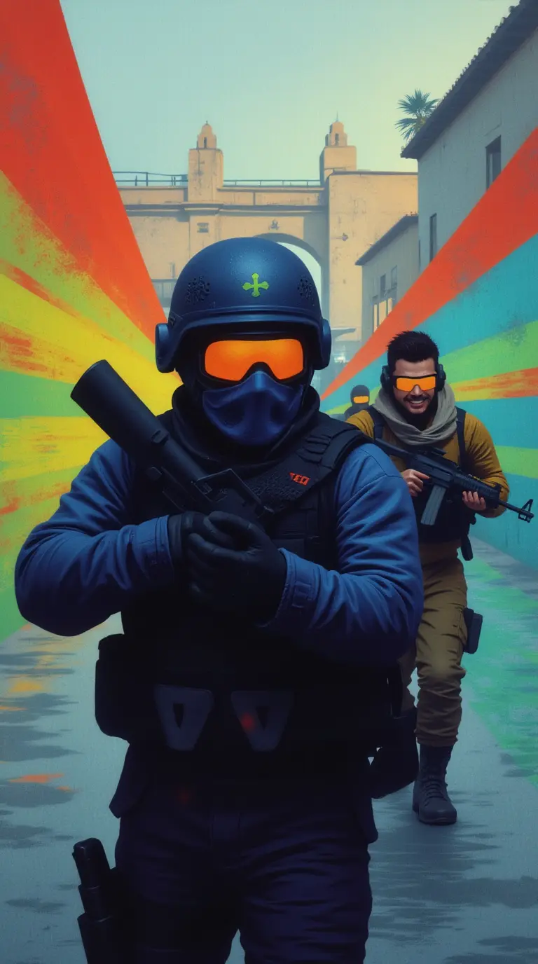 Terroristas contra antiterroristas en las calles del juego en línea Counter Strike 2